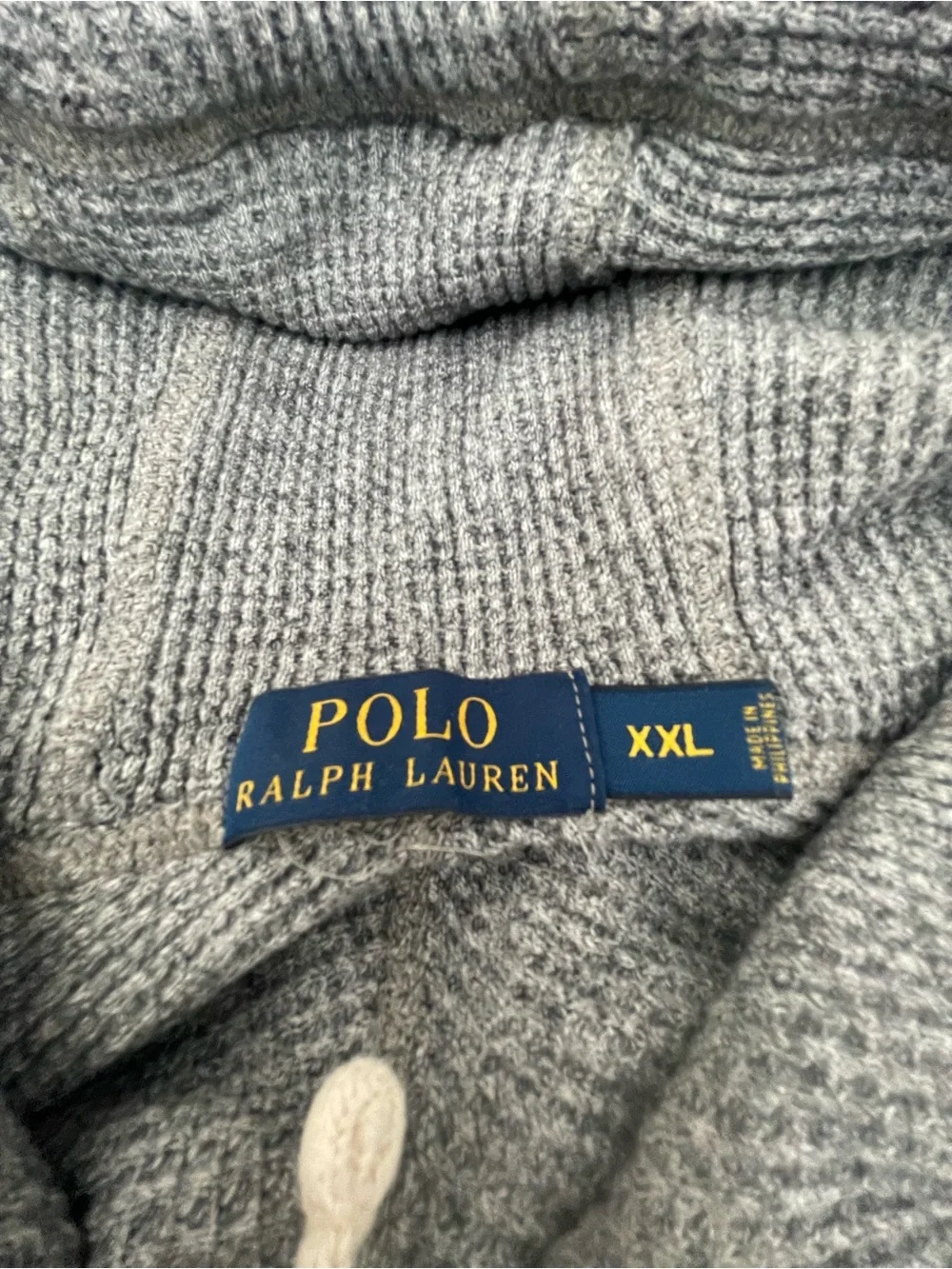 Polo by Ralph Lauren Gray Waffle-Knit Hooded Pullover